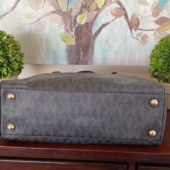 MICHAEL Michael Kors 🖤BLACK🖤 JET SET MEDIUM SIGNATURE WORK TOTE BAG 🌟EUC🌟 - Picture 9 of 17
